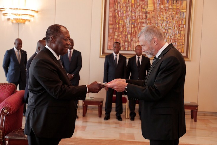 L’Ambassadeur des Etats-Unis Richard K. Bell présente ses lettres de créances au Président Alassane Ouattara