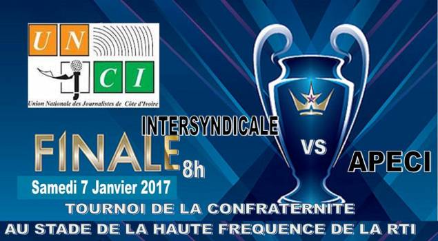 Côte d’Ivoire/Communiqué : la Finale de la 16ème édition du tournoi de la confraternité aura lieu le 7 janvier au stade de la haute fréquence de la RTI