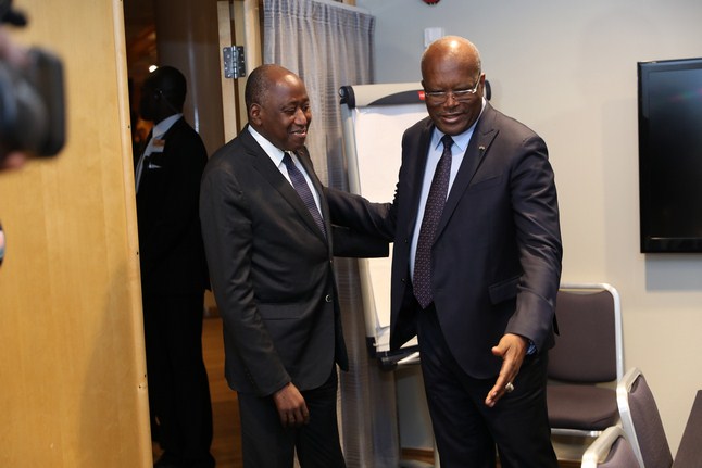 Le Premier Ministre ivoirien, Amadou Gon Coulibaly, échange à Oslo avec le Président Kaboré du Burkina Faso